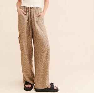 Urban Outfitters Marie Printed Cargo Pants Lightweight Drawstring Swirl Small S
